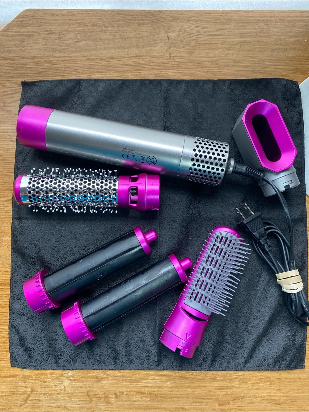 5-In-1 Multifunctional Hot Air Styling Set 1000W Heating Silver/Bright Magenta